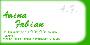 amina fabian business card